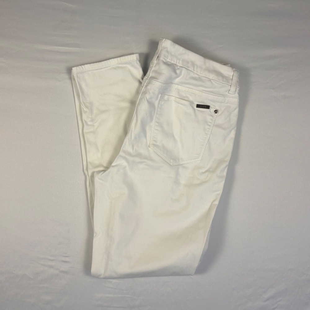 Chicos Large White Denim Straight Leg Jeans Womens Five Pocket Pants - Picture 2 of 12